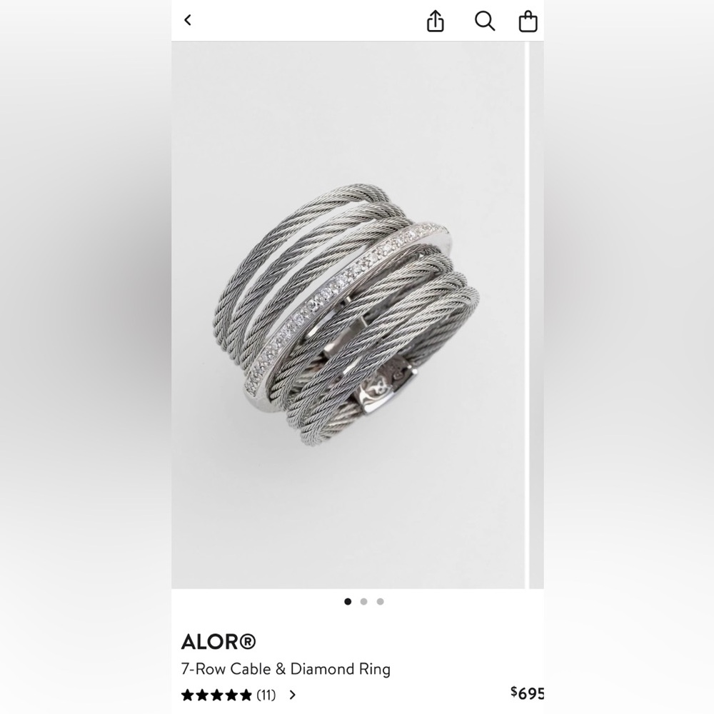 Alor 7-Row Cable & Diamond Ring
